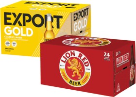 Export-Gold-Lion-Red-or-Speights-Gold-Medal-Ale-Bottles-24-Pack on sale