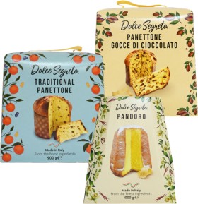 Dolce-Segreto-Panettone-Classico-900g-Pandoro-1kg-or-Choc-Chip-750g on sale