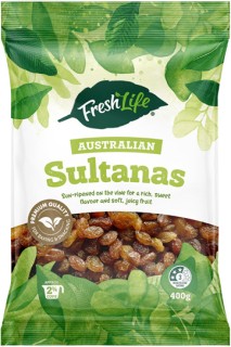 FreshLife-Australian-Sultanas-400g on sale