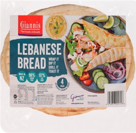 Giannis-Lebanese-Pita-Bread-4-Pack on sale