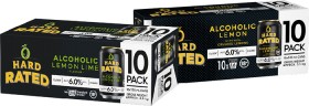 Hard-Rated-Lemon-or-Lemon-Lime-Low-Sugar-6-10-x-330ml-Cans on sale