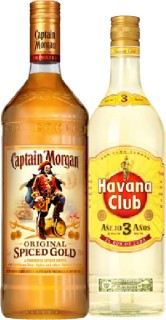 Captain-Morgan-Spiced-or-Dark-Rum-or-Havana-Club-3yo-White-Rum-1L on sale