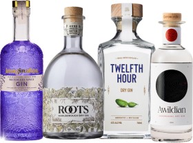 Twelfth-Hour-Dry-Gin-Imagination-Blueberry-Spice-Gin-Roots-Dry-or-Rosso-Pinot-Noir-Gin-700ml-or-Awildian-Coromandel-Dry-Gin-Range-500ml on sale