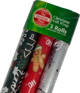 The+Christmas+Place+Christmas+Wrap+70cm+x+2m+3+Pack
