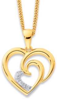 9ct%2C+Diamond+Double+Heart+Pendant