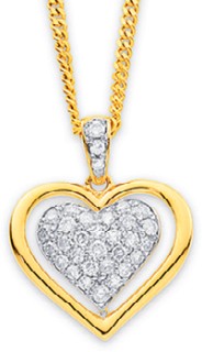 9ct-Diamond-Pav-Heart-Pendant on sale