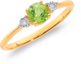 9ct-Peridot-and-Diamond-Ring on sale