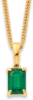 9ct+Created+Emerald+Bale+Pendant