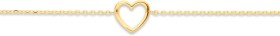 9ct+19cm+Heart+Bracelet