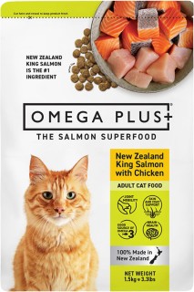 Omega-Plus-King-Salmon-with-Chicken-Cat-Food-15kg on sale