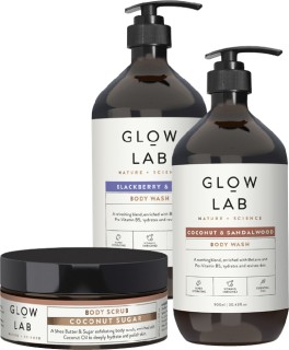 Glow+Lab+Body+Wash+900ml+or+Body+Scrub+200ml