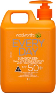 Woolworths-Sunscreen-SPF50-1L on sale