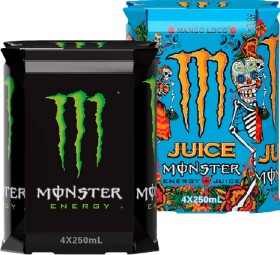 Monster+Energy+Drinks+250ml+Cans+4+Pack