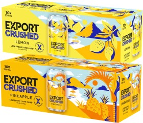 Export-Crushed-Flavoured-Beer-Cans-10-Pack on sale