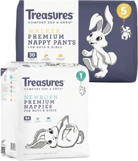 Treasures+Bulk+Nappies+30-54+Pack+or+Nappy+Pants+28-34+Pack