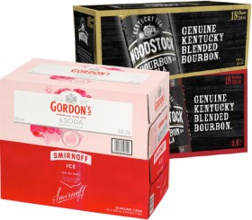 Gordons-Premium-Pink-Gin-Soda-4-Smirnoff-Ice-Lemon-5-Woodstock-Cola-7-18-x-250ml-Cans on sale