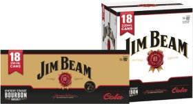 Jim-Beam-Gold-7-18-x-250ml-Cans-or-Jim-Beam-Cola-48-18-x-330ml-Cans on sale