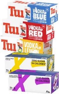 Tui-Vodka-RTD-Range-6-or-X-Long-White-Zero-Sugar-Range-6-10-x-330ml-Cans on sale