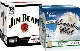 Jim-Beam-Cola-Zero-48-or-Canadian-Club-Zero-Dry-48-18-x-330ml-Cans on sale
