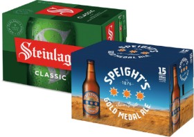 Steinlager-Classic-Speights-Gold-Medal-Ale-Waikato-Draught-or-Lion-Red-15-x-330ml-Bottles on sale