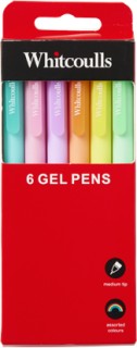 Whitcoulls-Gel-Pens-Pack-of-6-Pastel on sale