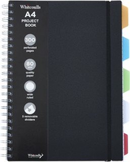Whitcoulls+A4+Project+Book+-+Black