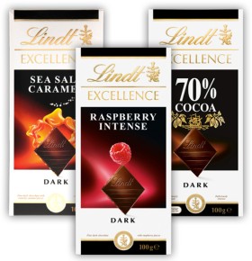 Lindt-Excellence-Blocks-100g on sale