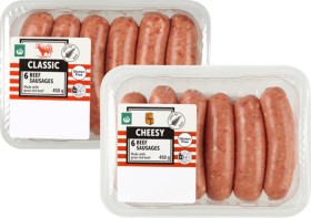 Woolworths+Cheesy+Beef+6+Pack%2C+Classic+Beef+6+Pack%2C+Italian+Pork+6+Pack+or+Breakfast+Sausages+10+Pack