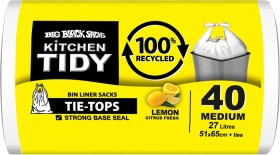Big+Black+Sacks+Kitchen+Tidy+Liner+Tie+Top+Lemon+30-40+Pack