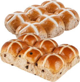 Woolworths-Traditional-or-Fruitless-Hot-Cross-Buns-6-Pack on sale
