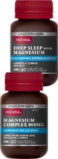 Red-Seal-High-Strength-Magnesium-800mg-or-Red-Seal-High-Strength-Deep-Sleep-60s on sale