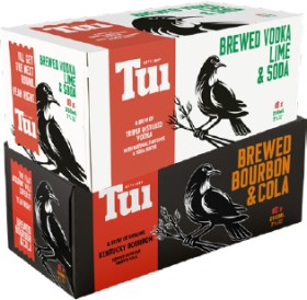 Tui-Vodka-Lime-Soda-or-Bourbon-Cola-7-18-x-250ml-Cans on sale