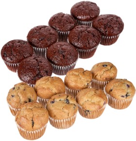 Woolworths+Mini+Muffins+Blueberry%2C+Choc+Chip%2C+Double+Choc+or+Banana+8+Pack