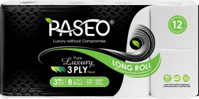Paseo-3-Ply-Toilet-Tissue-Long-Roll-8-Pack on sale