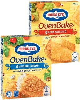 Birds-Eye-Oven-Bake-Fish-Fillets-425g on sale