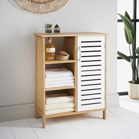 Bathroom+Collection+Bamboo+Cabinet+with+Shelves