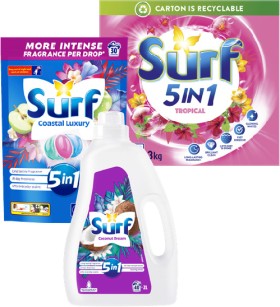 Surf-Laundry-Powder-3kg-Laundry-Liquid-2L-or-Laundry-Capsules-30s on sale