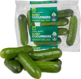 Woolworths-Baby-Cucumbers-350g on sale