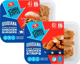 Tegel+Take+Outs+Louisiana+Style+Free+Range+Chicken+Burger+4+Pack+or+Strips+6+Pack