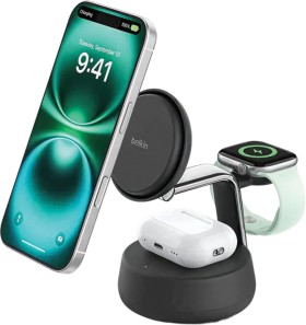 Belkin-UltraCharge-Pro-3-in-1-Magnetic-Qi2-25W-Charging-Dock on sale