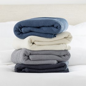 Fieldcrest+100%25+Cotton+Waffle+Blanket