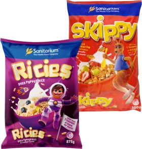 Sanitarium-Ricies-275g-or-Skippy-Cornflakes-300g on sale