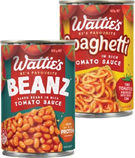 Watties-Baked-Beanz-or-Spaghetti-420g on sale