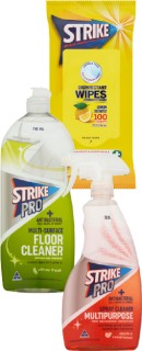Strike+Pro+Cleaning+Wipes+50-100+Pack+or+Strike+Floor+Cleaner+750ml+or+Strike+Cleaning+Triggers+750ml