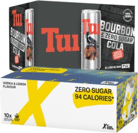 X+Long+White+Zero+Sugar+Range+5%25+10+x+330ml+Cans+or+Tui+Bourbon+%26amp%3B+Cola+Zero+Sugar+7%25+12+x+250ml+Cans