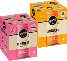 Remedy-Kombucha-250ml-Cans-4-Pack on sale