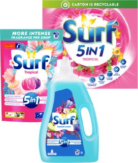 Surf-Laundry-Powder-3kg-Surf-Laundry-Liquid-2L-or-Surf-Laundry-Capsules-30s on sale