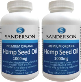 Sanderson+Premium+Organic+Hemp+Oil+1000mg+100+Capsules