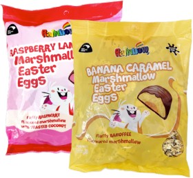 Rainbow-Lamington-or-Banana-Caramel-Marshmallow-Eggs-320g on sale
