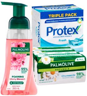 Palmolive+Foaming+250ml%2C+Liquid+Hand+Wash+Refill+500ml%2C+Bar+Soap+4+Pack+or+Protex+3+Pack